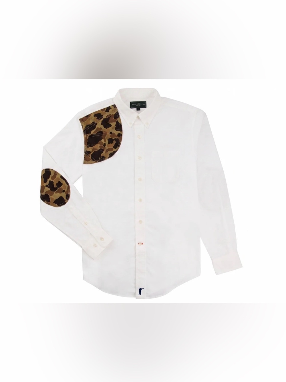 Ball And Buck THE SPORTSMANS SHIRT  White Oxford and Original Camo Men’s Small